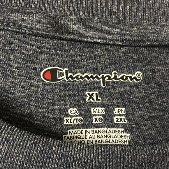 Champion Size XL Grayish Blue Auburn Tigers Long Sleeve Polyester Tee Shirt NEW - Picture 2 of 5